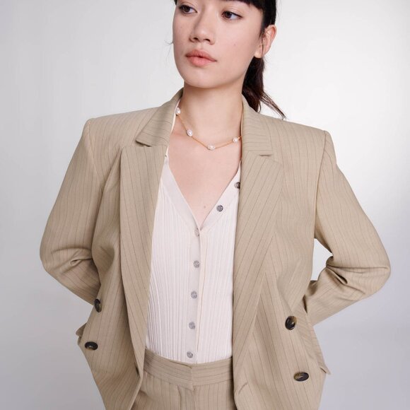 Maje Striped Suit Jacket and Pants - Picture 16 of 16